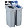Rubbermaid Slim Jim Recycling Station 2 Stream Bin Kit -Office Furniture 101130