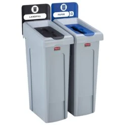 Rubbermaid Slim Jim Recycling Station 2 Stream Bin Kit