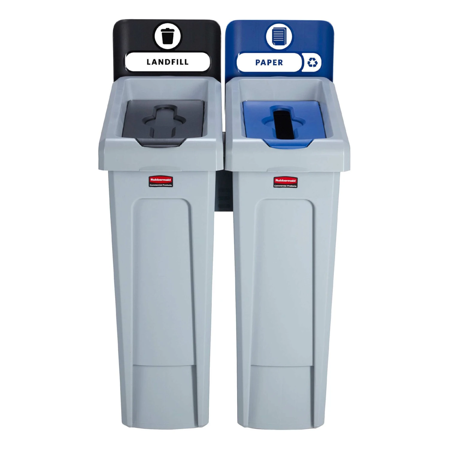 Rubbermaid Slim Jim Recycling Station 2 Stream Bin Kit 4 Rubbermaid Slim Jim Recycling Station 2 Stream Bin Kit - Image 2