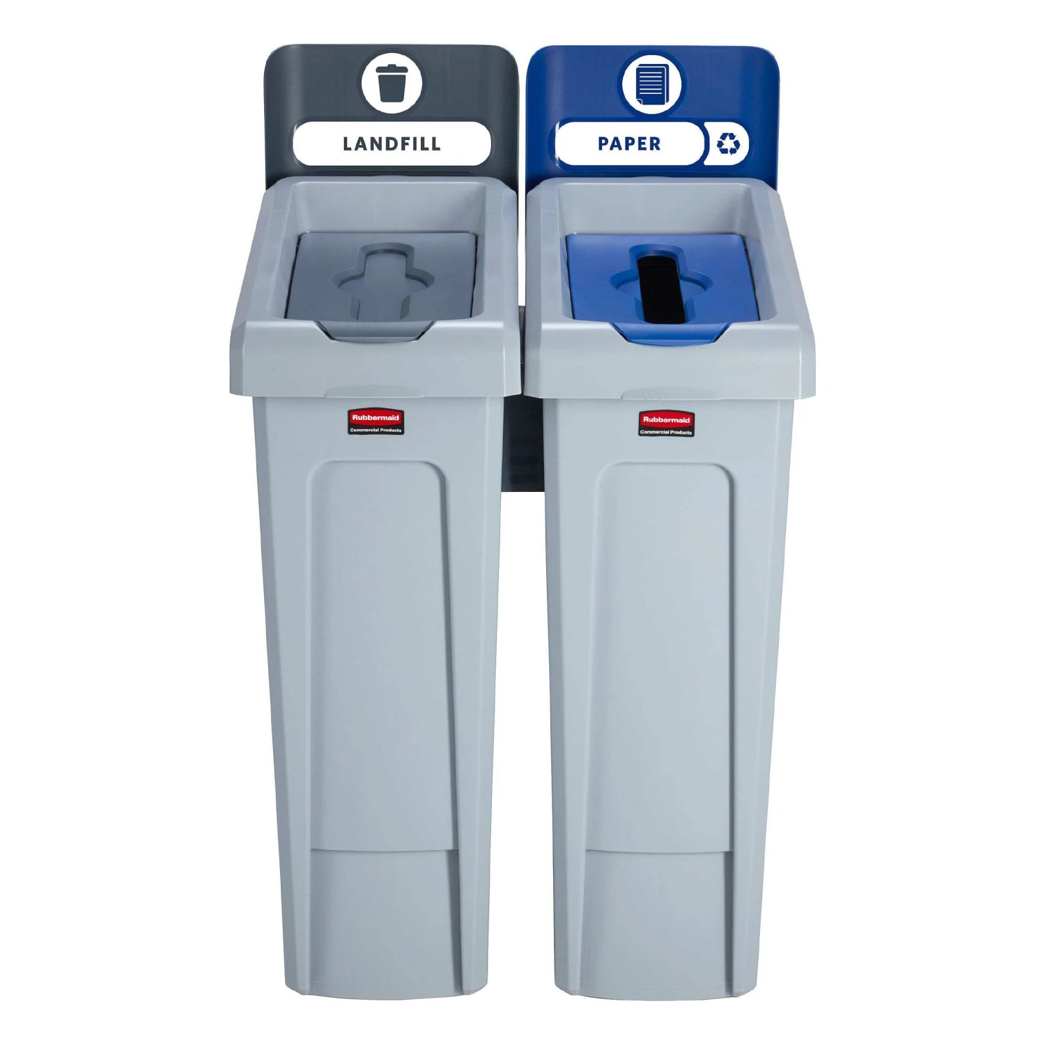 Rubbermaid Slim Jim Recycling Station 2 Stream Bin Kit 6 Rubbermaid Slim Jim Recycling Station 2 Stream Bin Kit - Image 4