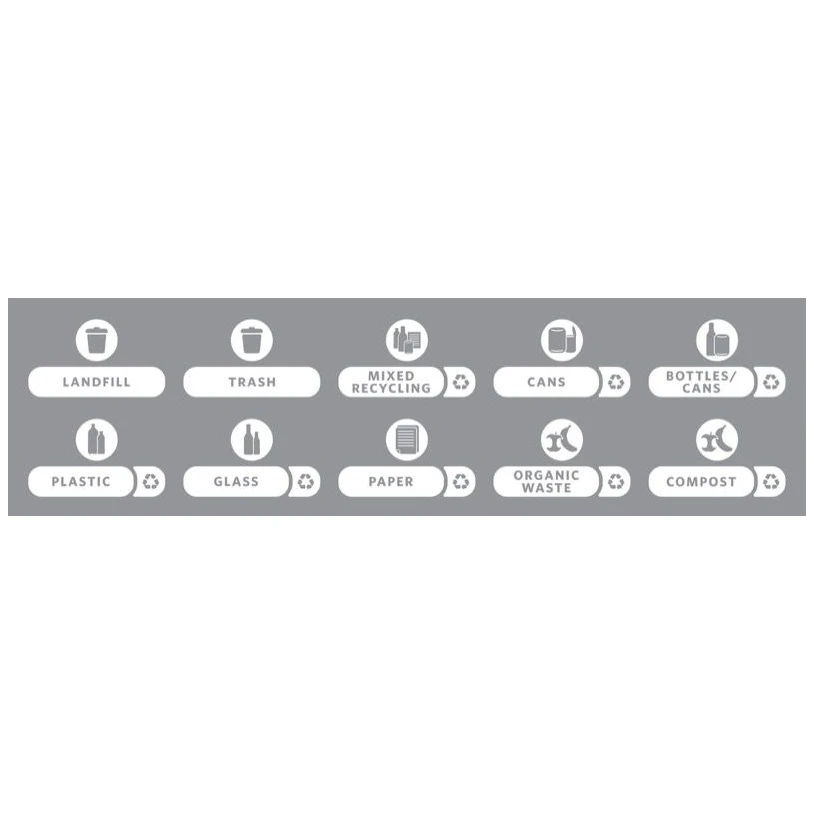 Rubbermaid Slim Jim Recycling Station 2 Stream Bin Kit 10 Rubbermaid Slim Jim Recycling Station 2 Stream Bin Kit - Image 8