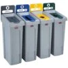 Rubbermaid Slim Jim Recycling Station 4 Stream Bin Kit 2