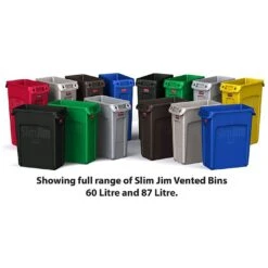 Rubbermaid Slim Jim Vented Bins 60L 25 Rubbermaid Slim Jim Vented Bins 60L -Office Furniture 101220