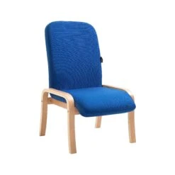 Oxford Wooden Frame Fabric Reception Chair Without Arms