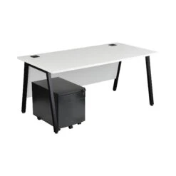Karbon K6 A-Frame Rectangular Desks With Metal Low Mobile Pedestal