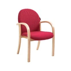 Lincoln Wooden Frame Fabric Stacking Chair With Arms -Office Furniture 101781