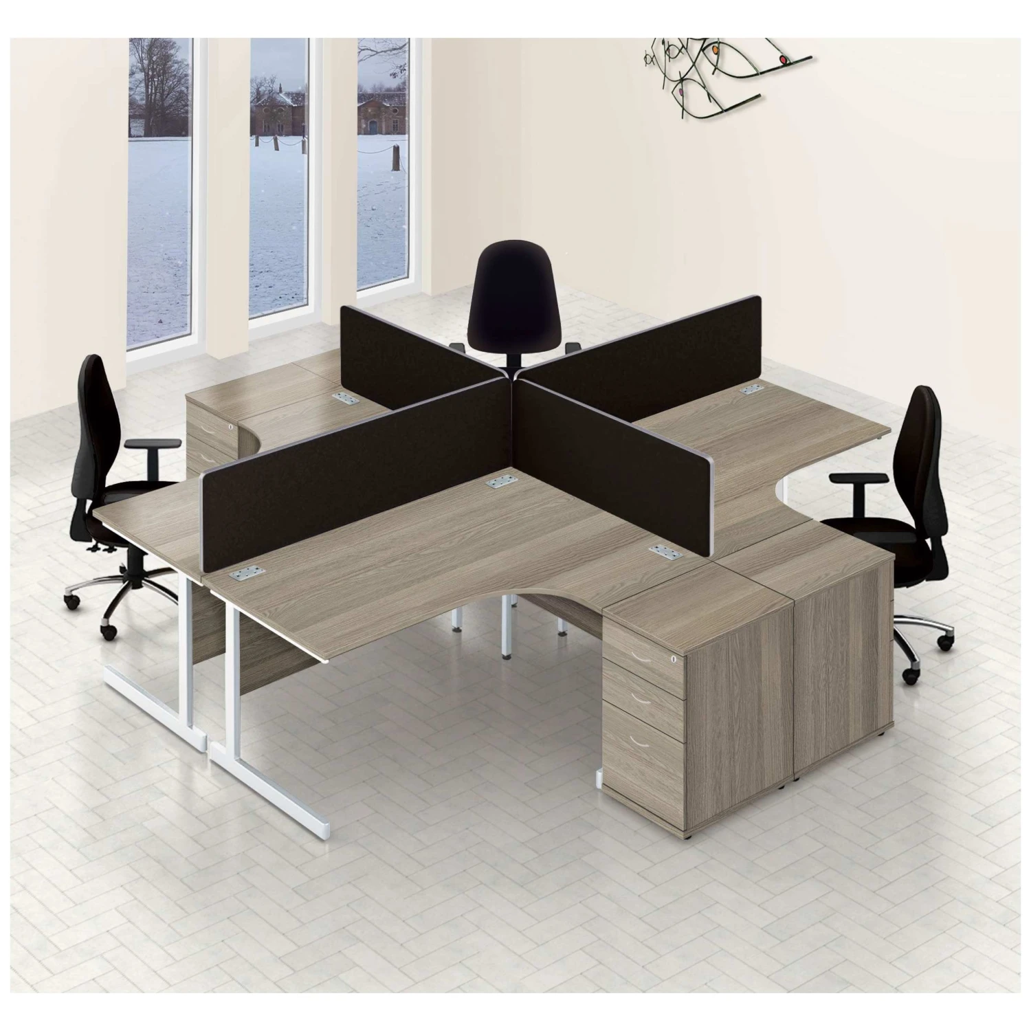 NEXT DAY Commerce II Ergonomic Desks With Desk High Pedestal 19 NEXT DAY Commerce II Ergonomic Desks With Desk High Pedestal - Image 17