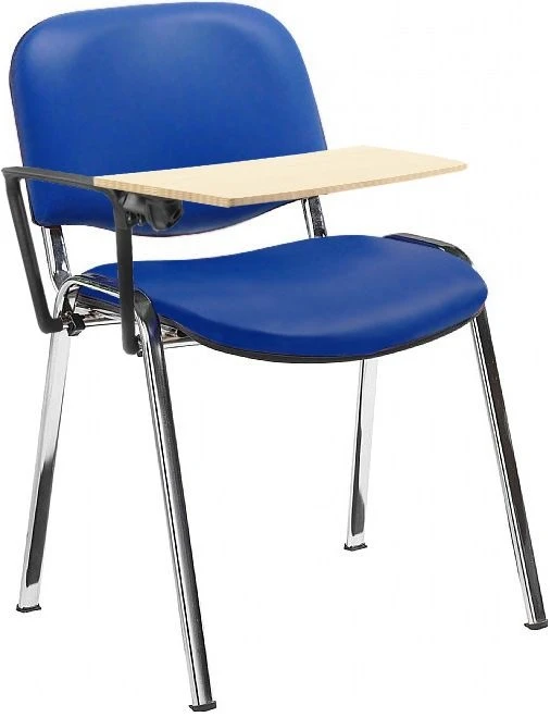 Swift Vinyl Conference Chair Chrome Frame With Wooden Writing Tablet (Pack Of 4 Chairs) 4 Swift Vinyl Conference Chair Chrome Frame With Wooden Writing Tablet (Pack Of 4 Chairs) - Image 2