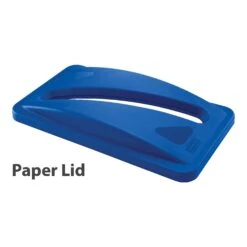 Rubbermaid Blue Recycling Slim Jim Vented Bin With Lid -Office Furniture 105773