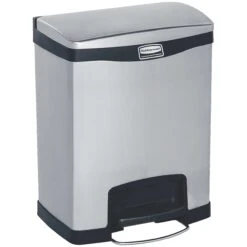 Rubbermaid Slim Jim Front Step-On Metal Waste Containers