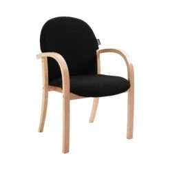 Lincoln Wooden Frame Fabric Stacking Chair With Arms