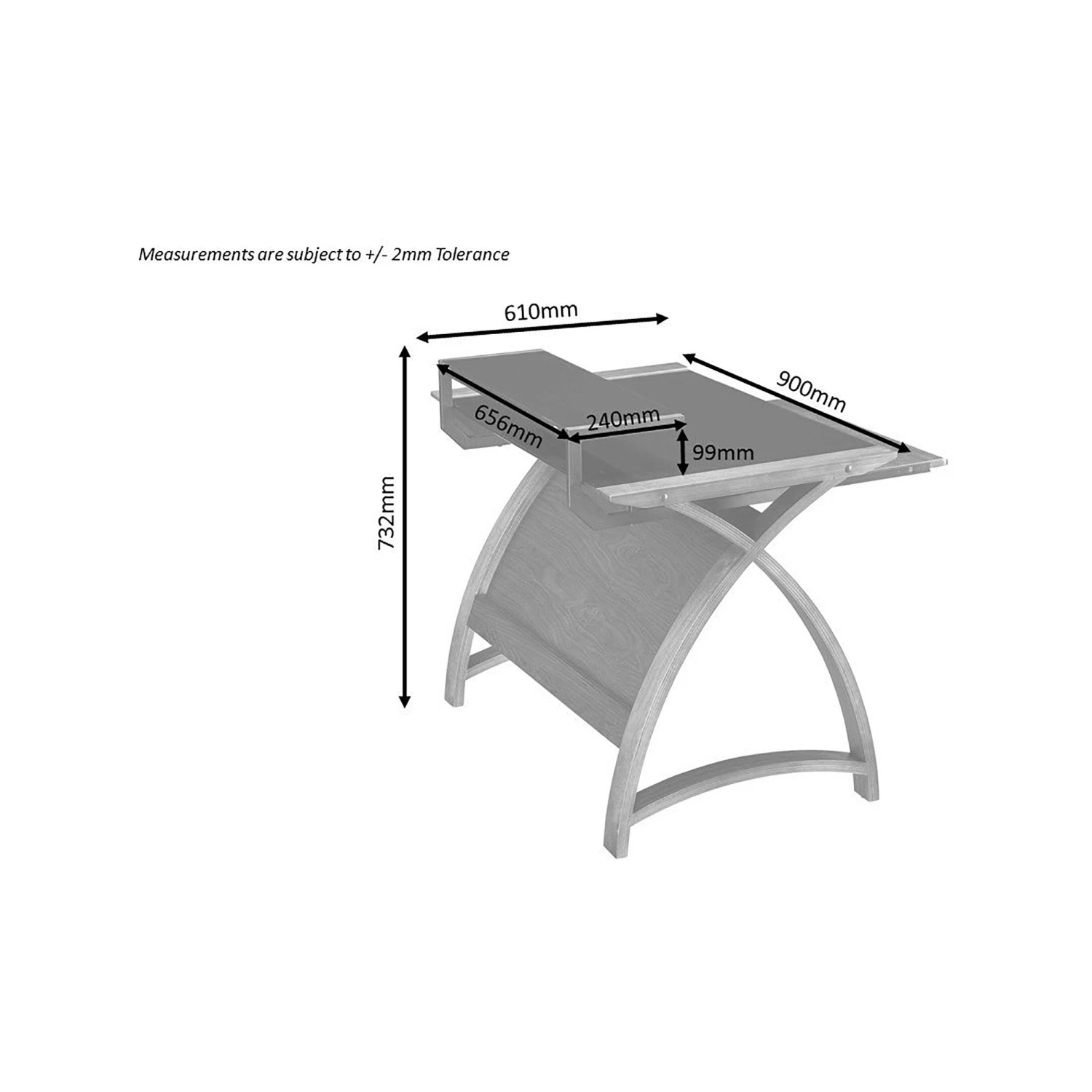 Spectrum Walnut Real Wood Veneer Computer Desk 5 Spectrum Walnut Real Wood Veneer Computer Desk - Image 3