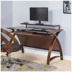 Spectrum Walnut Real Wood Veneer Computer Desk 12 Spectrum Walnut Real Wood Veneer Computer Desk -Office Furniture 107037