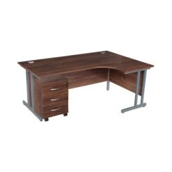 Karbon K3 Ergonomic Deluxe Cantilever Desk With Low Mobile Pedestal -Office Furniture 107286