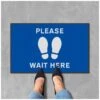 Coba Please Wait Here Footprint Floor Mat - Pack Of 2 -Office Furniture 107462