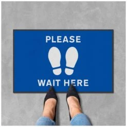 Coba Please Wait Here Footprint Floor Mat - Pack Of 2