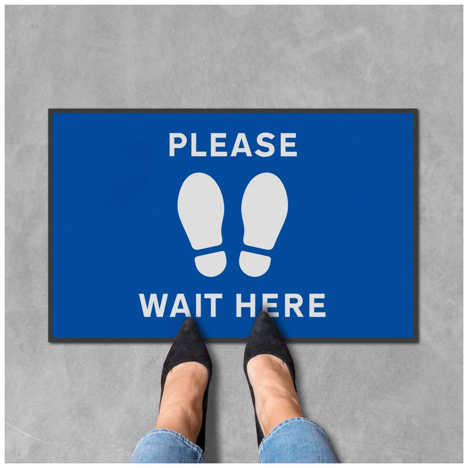 Coba Please Wait Here Footprint Floor Mat - Pack Of 2 3 Coba Please Wait Here Footprint Floor Mat - Pack Of 2