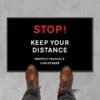 Coba Stop Keep Your Distance Floor Mat - Pack Of 2 -Office Furniture 107471