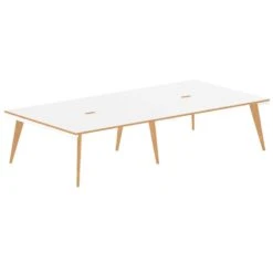 Bianco 4 Person Back To Back Rectangular Bench Desk