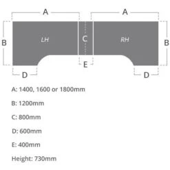 Karbon K1 Ergonomic Cantilever Office Desks With 800D Desk End Pedestal -Office Furniture 108728
