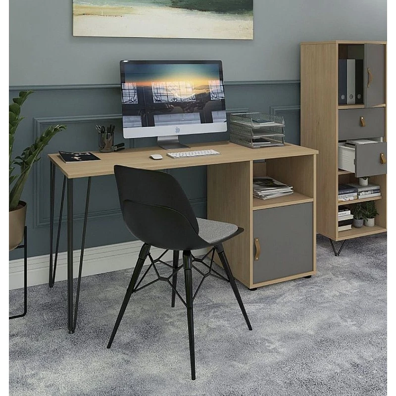 Flores Home Office Desk With Fixed Cupboard Pedestal 3 Flores Home Office Desk With Fixed Cupboard Pedestal