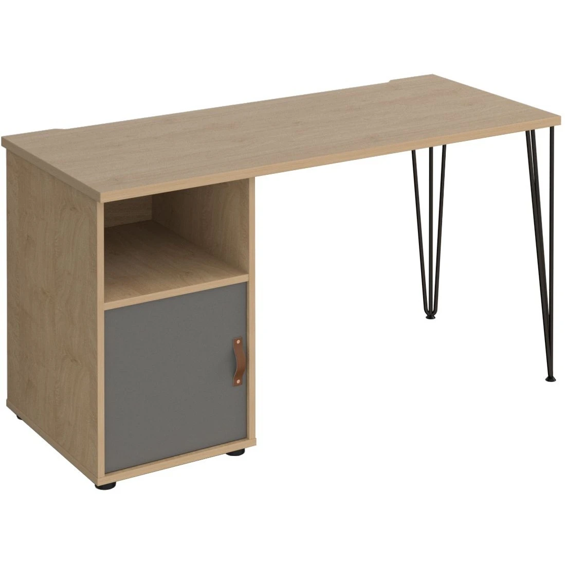 Flores Home Office Desk With Fixed Cupboard Pedestal 5 Flores Home Office Desk With Fixed Cupboard Pedestal - Image 3
