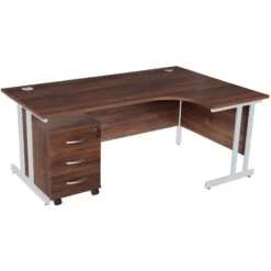 Karbon K3 Ergonomic Deluxe Cantilever Desk With Low Mobile Pedestal -Office Furniture 108982