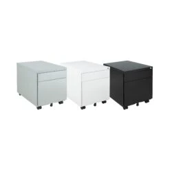 Karbon K6 A-Frame Rectangular Desks With Metal Low Mobile Pedestal -Office Furniture 111072