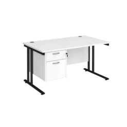 Stellar Rectangular Desks With Single Fixed Pedestal -Office Furniture 114160