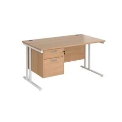Stellar Rectangular Desks With Single Fixed Pedestal -Office Furniture 114179