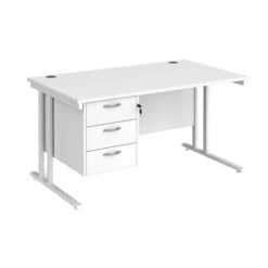 Stellar Rectangular Desks With Single Fixed Pedestal -Office Furniture 114690