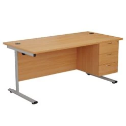 NEXT DAY Commerce II Rectangular Desks With Single Fixed Pedestal -Office Furniture 116429