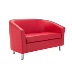 NEXT DAY Collage Vinyl Tub Sofa With Metal Legs -Office Furniture 116613